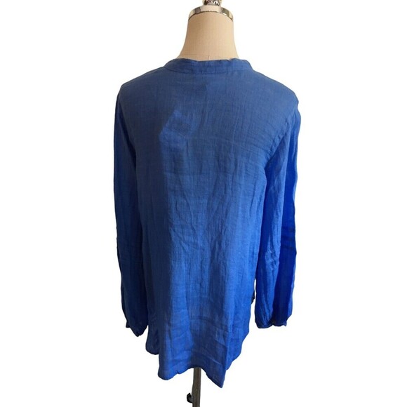 Click Color Me Cotton Shirt Women's Size Large Blue Button Up Long Sleeve - Picture 6 of 8